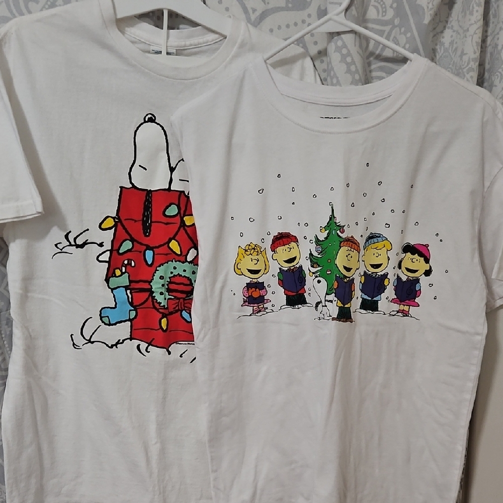 2 Peanuts Christmas Tees